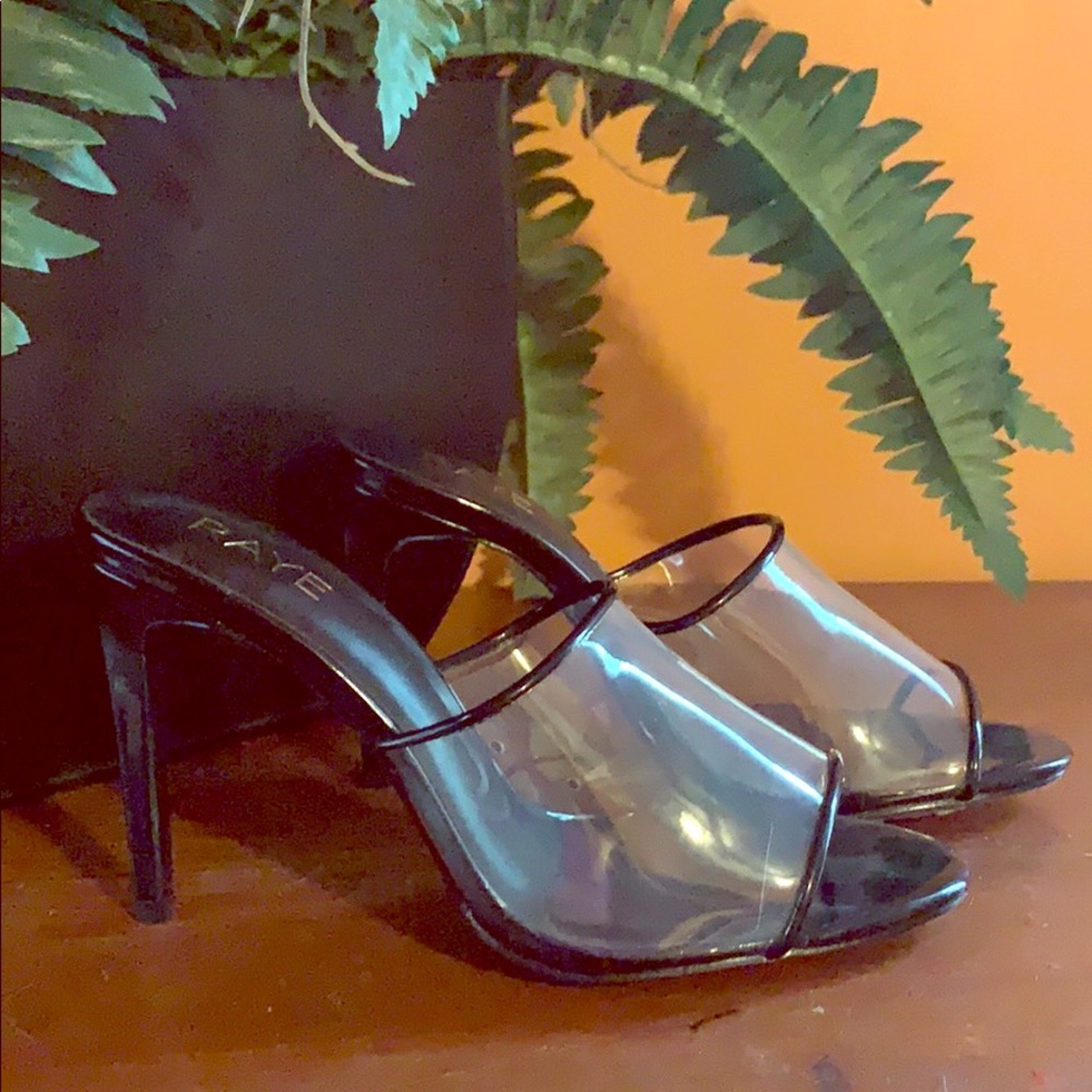 !NEW! Raye “Barbie” black and clear mules